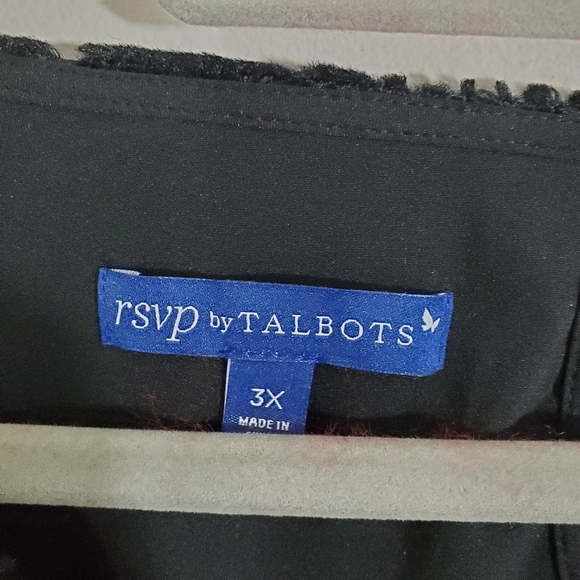 Talbots RSVP Floral Velvet Burnout Blouse Top Black Size 3X Witchy Whimsigoth - Picture 7 of 11